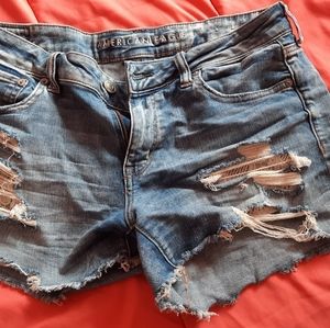 American Eagle next level stretch jean shorts rip with lace pockets